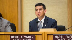 San Diego City Councilmember David Alvarez at a council meeting, February 25, 2014.