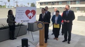 California State Assemblyman Todd Gloria holds a news conference with San Diego elected officials announcing the introduction of California’s Sustainable and Affordable Housing Act, Feb. 2, 2018.
