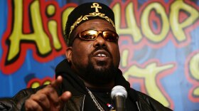 Hip hop pioneer Afrika Bambaataa at a press conference in 2006. His Zulu Nation group, formed in the 1970s to combat street violence, soon began incorporating Nation of Islam teachings in its rhetoric.