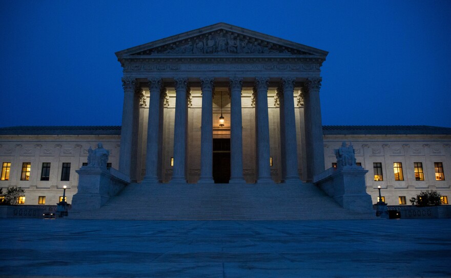 The Supreme Court, pictured on election night. Republican President-elect Donald Trump now stands to reshape the court in his image, potentially for a generation.