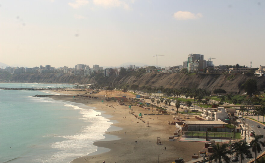 Lima, Peru's beach is bathed in unseasonal winter sunshine as scientists predict a "Godzilla" El Niño.