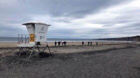 People gathering in groups at La Jolla Shores Beach on March 22, 2020, despite a statewide shelter in place order.