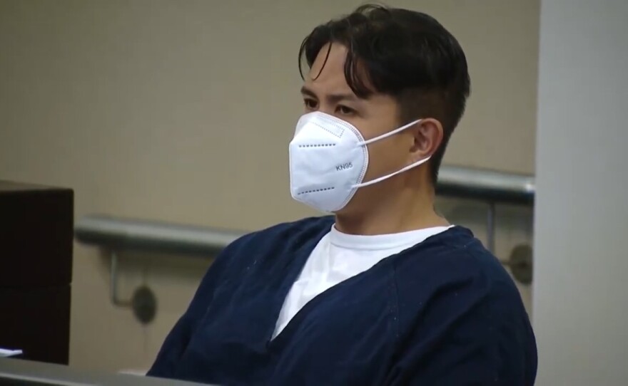 File photo of Larry Millete appearing in court on Oct. 21, 2021, as he pleaded not guilty to the charge of first-degree murder of his wife, Maya Millete.