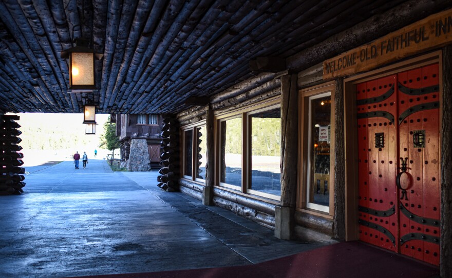 The entrance to the historic Old Faithful Inn is pictured in this undated photo. 