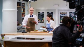 Behind-the-scenes: Milk Street Cook Catherine Smart shows Chris how to make Lahmajoun, a yogurt flatbread topped with spiced meat and arugula.
