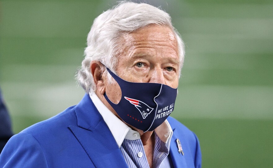 New England Patriots owner Robert Kraft is seen here in November. A judge has ordered that tapes allegedly showing Kraft paying for sex at a massage parlor must be destroyed.