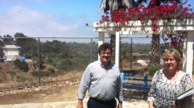 Jorge Riquelme and Janice Pezzoli stand near the edge of Tecolote Canyon, where the Bayside Community Center plans to create a new urban garden. July 21, 2011.