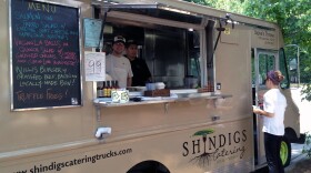 The crew of Shindigs sets up shop in a parking lot in Birmingham.