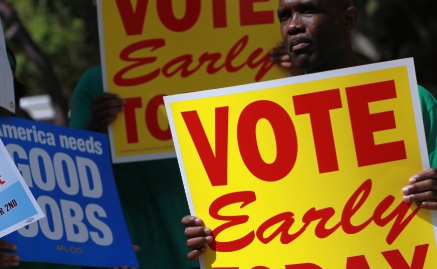 A union- and Democratic-sponsored Vote Early Today rally in Miami earlier this month.