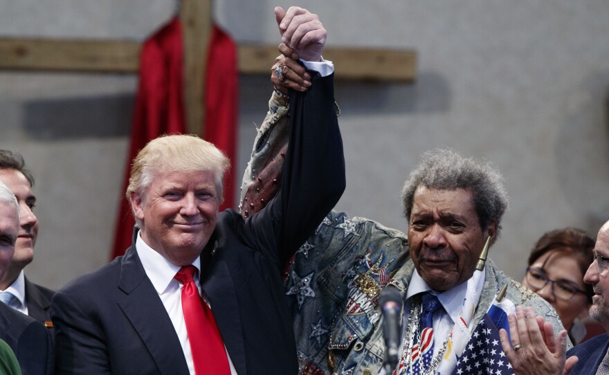 Donald Trump campaigned alongside boxing promoter Don King in Ohio Wednesday.