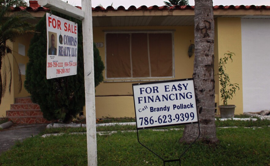 Signs of the times: in Miami on Feb. 11.