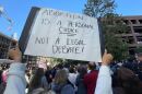 Pro-choice protestors at a rally in defense of Roe v. Wade in front of the Federal Court House in San Diego on May 3, 2022, in response to the leaked Supreme Court decision draft overturning Roe v. Wade.