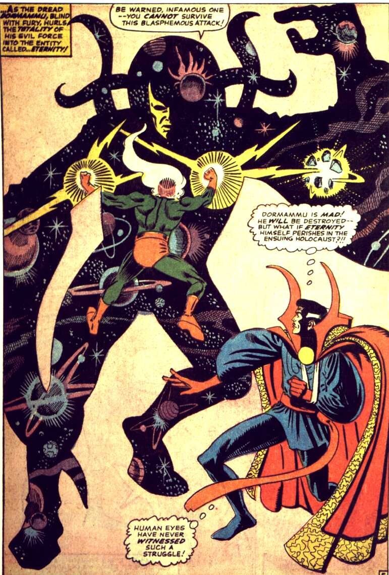 A smaple of Steve Ditko's work on "Dr, Strnge."