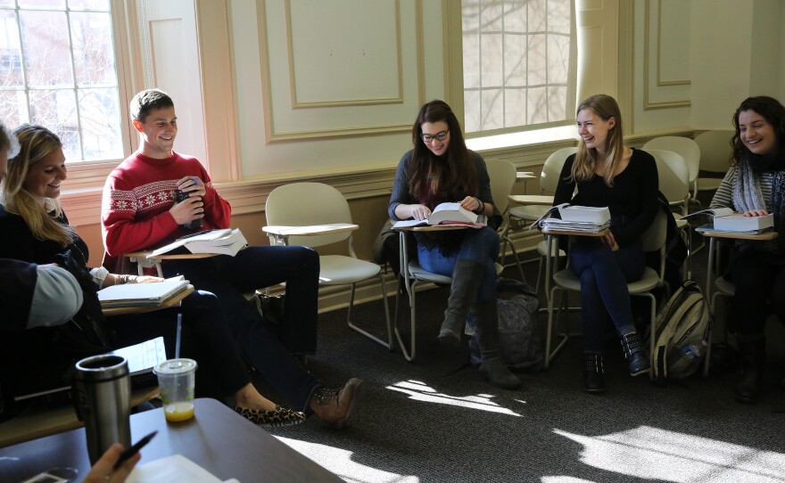 Fuchs in her favorite class this past semester, Romantic Poetry, taught by Professor Duncan Wu.