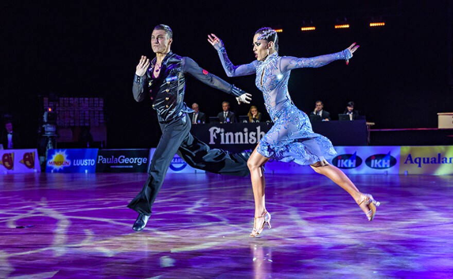 Dancers Andrey Gusev and Vera Bondareva of Russia. The WORLD DANCESPORT GRANDSLAM SERIES is back, featuring the best competitive dancers in the world vying for the most prestigious titles and the prize money in the world of dance.