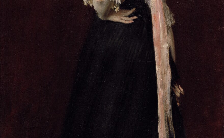 American artist Lydia Field Emmet was one of Chase's students. This painting, which Chase made in 1892, shows her in a pose more often seen in portraits of men.