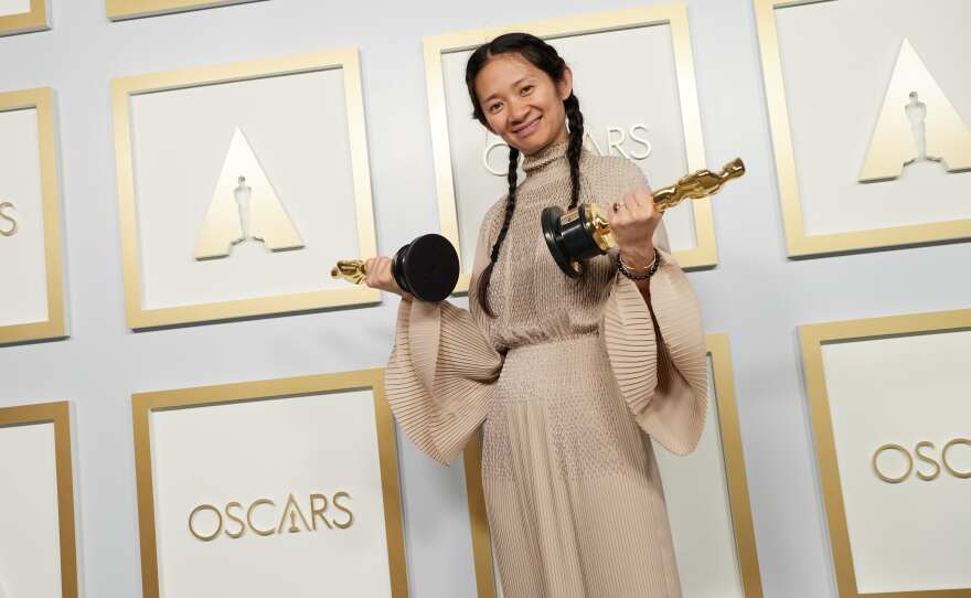 Chloe Zhao made Oscar history by becoming the first woman of color to win a best director Oscar. She also took home a second for producing her film "Nomadland."