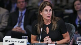 Congresswoman Mary Bono, R-Ca., speaks during a meeting of the Joint Committee Session on addressing the Nation's Opiod Crisis at the National Governors Association Summer meeting at the Greenbrier in White Sulphur Springs, W. Va., Saturday, July 25, 2015.