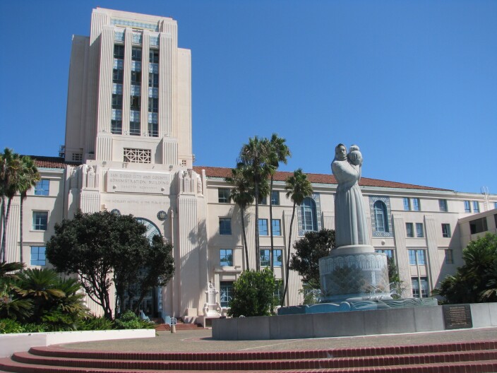 The San Diego County Administration Building downtown is shown in this undated photo. 