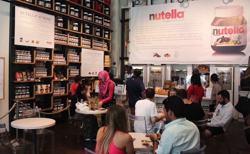 Right off Fifth Avenue, in midtown Manhattan, Eataly has set up a shrine to Nutella.