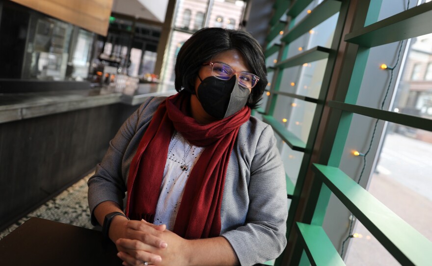 The Bonanno Restaurants group has hired a full-time mental health clinician, Qiana Torres Flores, pictured here at the company's French 75 restaurant in downtown Denver. It's her job to offer group sessions and sometimes one-on-one counseling to about 400 employees across 10 restaurants.