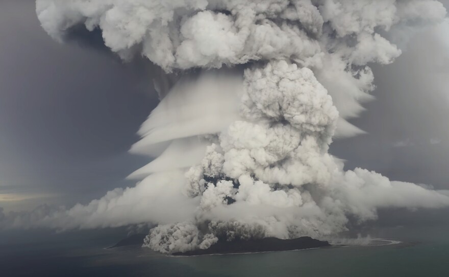 When the Hunga Tonga-Hunga Ha'apai volcano erupted on Jan. 15, it sent the equivalent of  more than 58,000 Olympic-size swimming pools' worth of water into the stratosphere, researchers say.
