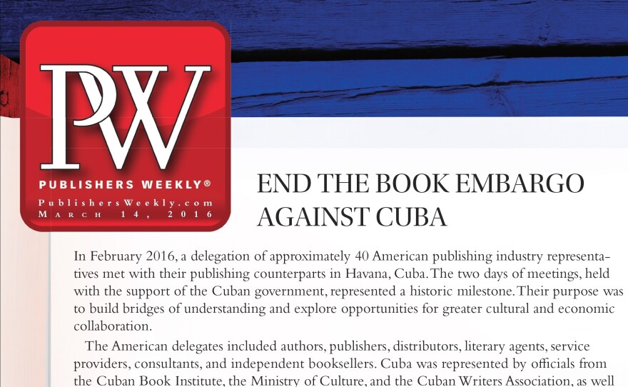 The petition will appear on the March 14 editorial cover of Publishers Weekly, which is one of the signatories.