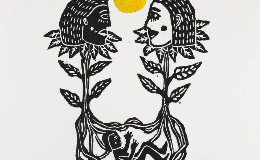 Javier Arreguin Villegas' "Protegiendo La Infancia (2021), a xylography relief print, is on view at the Hill Street Country Club now through Aug. 20, 2021.