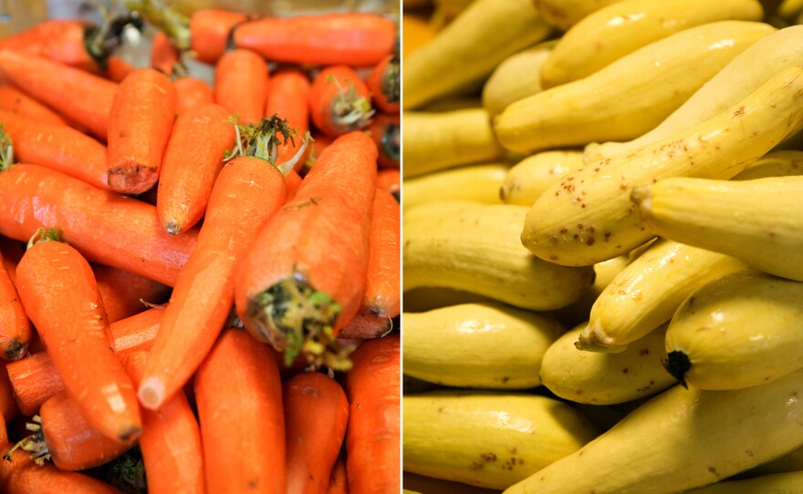 Carrots and squash will need to be sliced and diced.