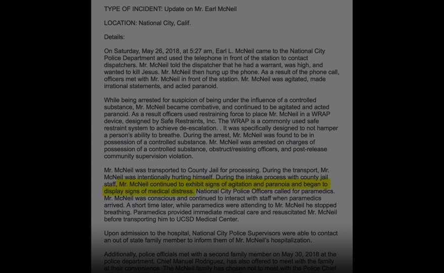 Press release on Mr. McNeil update (June 13,2018).