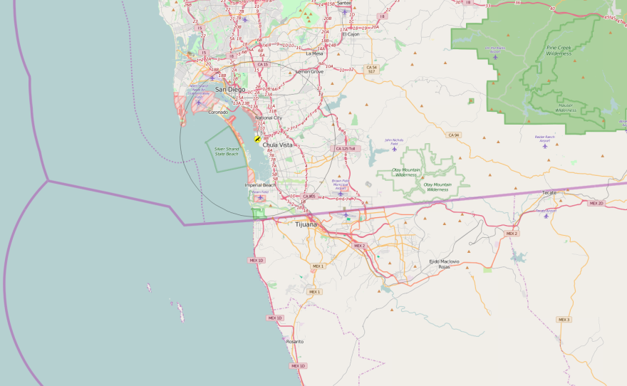This Audubon Society map shows the study area for San Diego's Christmas bird count.
