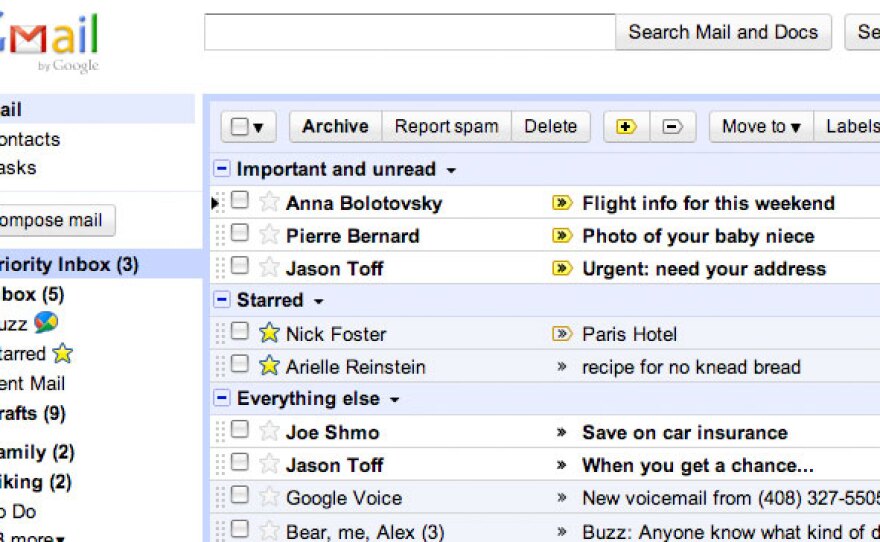 Google has created a new priority inbox system for its Gmail service. The new system sorts through your messages and puts the important ones in a separate box called Important.