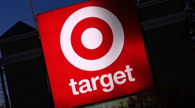 FILE - The Target logo displayed on a sign outside a store, Nov. 18, 2025, in Salem, N.H.