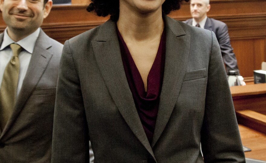 Leondra<strong> </strong>Kruger, right, is seen during her confirmation hearing to the California Supreme Court on Dec. 22, 2014.