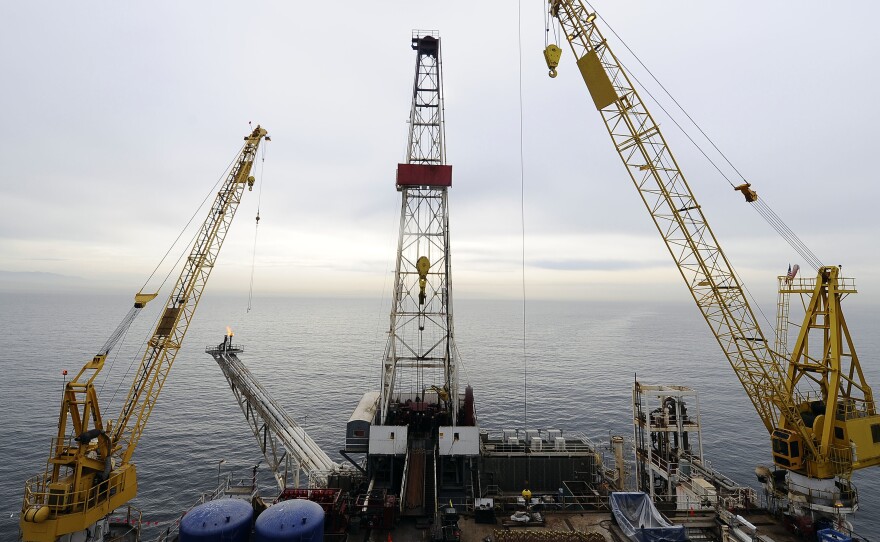 The offshore oil drilling platform called Gail, operated by Venoco, Inc., off the coast of Santa Barbara, Calif., in 2009.