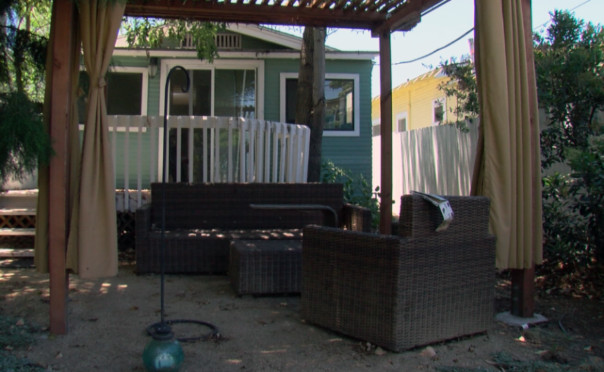 The back yard of Nicole Capretz's Kensington home, June 14, 2017.