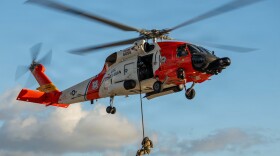 A U.S. Coast Guard Maritime Security Response Team West member fast ropes from a MH-60 Jayhawk helicopter at Air Station San Diego, Jan. 8, 2026. The Coast Guard is reportedly still receiving pay despite a partial government shutdown.