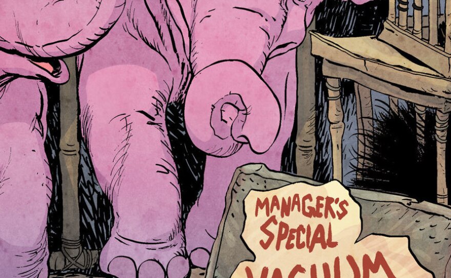 Animals — the unpaid intern labor of Bedrock, according to Mark Russell.