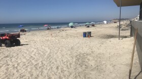 Del Mar officials hope sand, like this beach in the heart of Del Mar, will help protect the community from rising sea levels on Oct. 7, 2019.