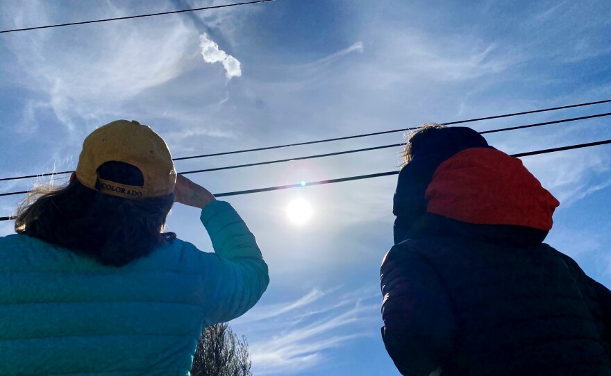 People turned to the sky to watch a rocket launch Monday afternoon in California. One of the satellites deployed into space will help scientists understand where methane emissions occur in the oil industry.