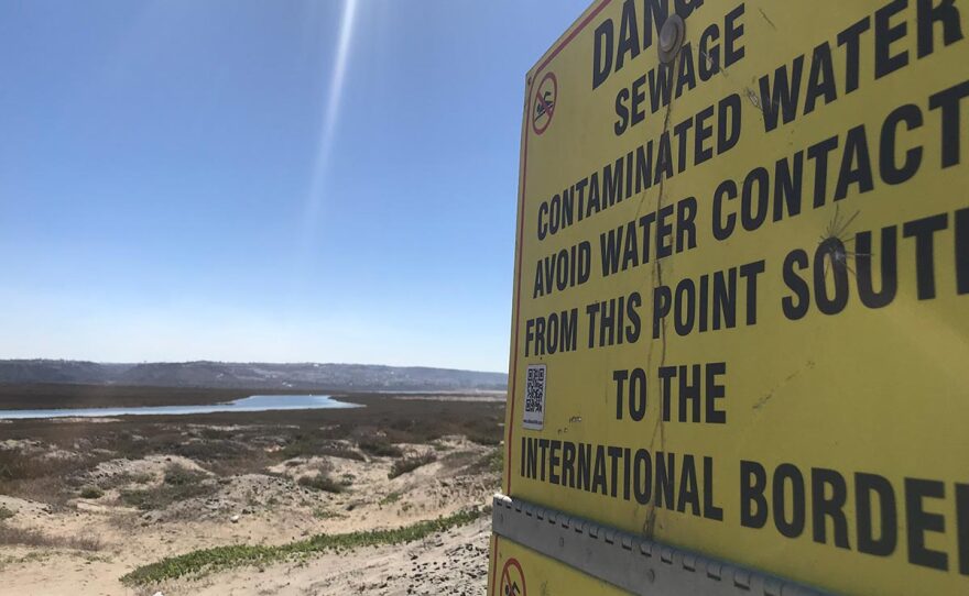 A danger sign at Imperial Beach is shown in this photo, March. 2, 2018.
