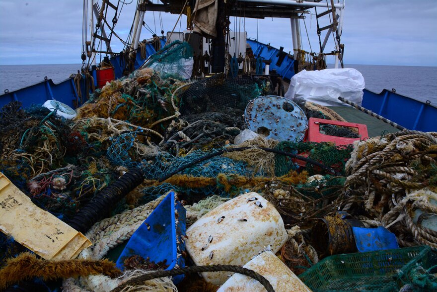 Debris Ocean Voyages Institute removed from the Great Pacific Garbage Patch is pictured.