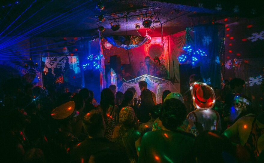DJs perform at San Diego's Kava Lounge music venue at an Afternoon Umbrella Friends event in December 2019. The venue announced its closure but after an outpouring of support from the community, will be able to remain open longer.