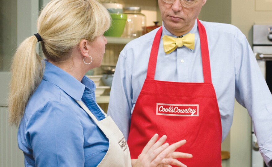 Host Chris Kimball with test cook Bridget Lancaster. The Daytime Emmy®-nominated COOK'S COUNTRY provides home cooks with foolproof regional recipes and cooking techniques.