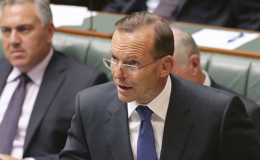 Australian Prime Minister Tony Abbott speaks about his nation's new anti-extremism strategy on Monday at Parliament House in Canberra, Australia.