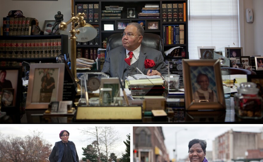 TOP: Baltimore defense attorney A. Dwight Pettit has won a string of civil cases over excessive force. LEFT: Tanya Preacher says she's hoping for convictions. RIGHT: Missa Grant thinks another riot may happen if the evidence shows the officers are not guilty.