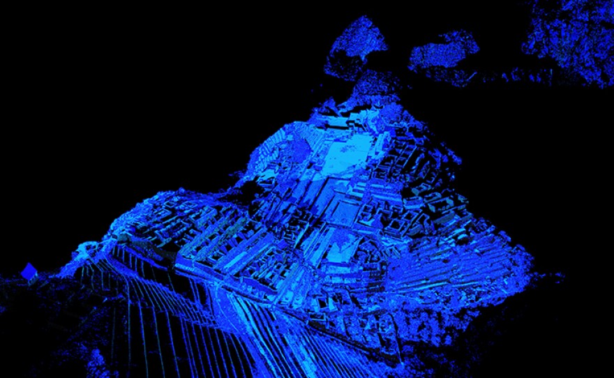 Point Cloud and CGI of Machu Picchu. 