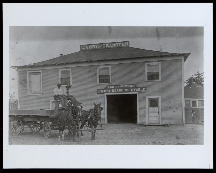 Gus Thompson's livery stable circa 1902.