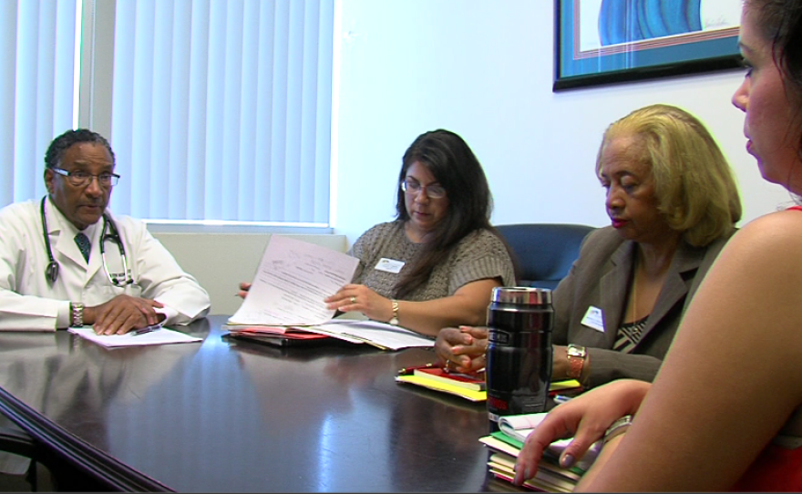 Dr. Hood's team includes a social worker, community health worker, and a nurse case manager. They meet twice a week to review cases, and discuss new patient referrals. 