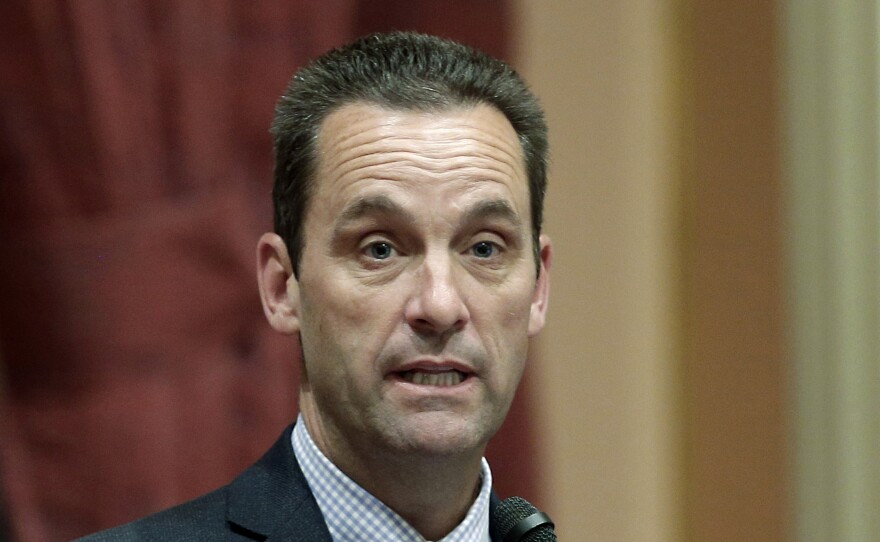 In this May 28, 2014, file photo, then-California state Sen. Steve Knight, R-Palmdale, speaks at the Capitol in Sacramento, Calif.